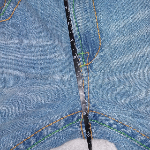 Machine Jeans Mens 30 Light Wash Distressed Denim Flap Pocket Y2K Streetwear - Picture 9 of 13